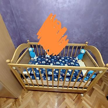 nike tek flis: Drveni krevetac za bebe - Materijal: masivno drvo, prirodna svetla — 1