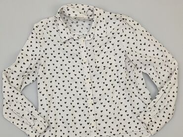 stradivarius bluzka z długim rękawem: Shirt 9 years, condition - Very good, pattern - Print, color - White