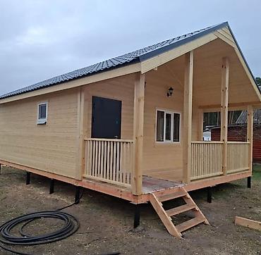 a frame ev tikintisi: Taxta karkaslı bağ evi – geniş eyvanlı, tam hazır fasad - Material — 1