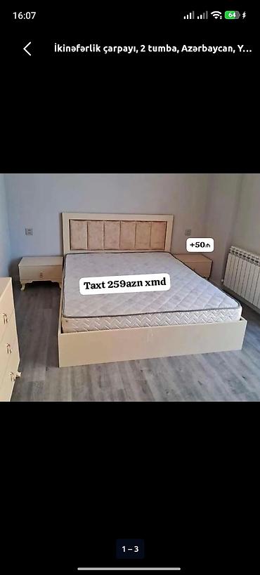 taxt ucun baza: İkinəfərlik çarpayı, 2 tumba, Azərbaycan, Yeni — 1