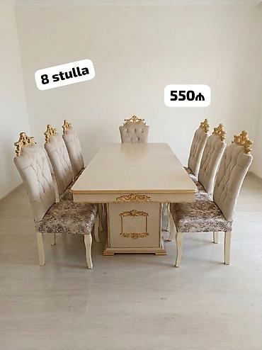 Qonaq otağı üçün, İşlənmiş, 8 stul