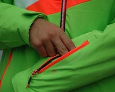Zimske jakne: Muška zimska jakna – neon zelena sa prugama - Sportski kroj sa — 16