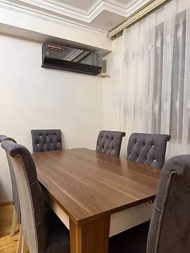 sdullar: Yemək masası və 6 ədəd stul dəsti - Masa: düzbucaqlı forma, isti — 1