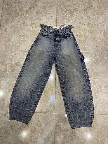parça şalvar: Geniş kəsimli uşaq cins şalvarı - Rəng: tünd boz/acid wash efekti - — 1
