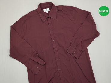 Koszulа, XL (EU 42), stan - Bardzo dobry, wzór - Jednolity kolor, kolor - Bordowy