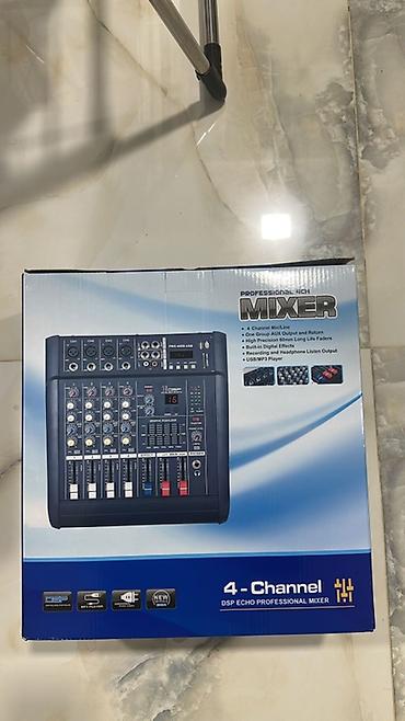 ses mixeri: Peşəkar 4-kanallı DSP Echo Mikser - 4 kanal mikşer: mikrofon və alət — 5
