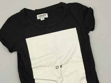 czarne t shirty z koronką: T-shirt, Cropp, S, stan - Dobry