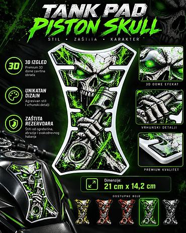 Tank Pad Piston Skull 3D –Protektor Rezervoara- 2862 Dajte svom