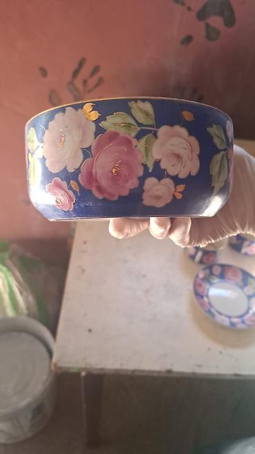 cay: Çay dəsti, rəng - Mavi, Keramika, SSRİ — 2