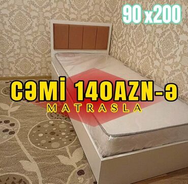 Çarpayılar: Yeni, Təknəfərlik çarpayı, Bazasız, Matras ilə, Siyirməsiz, Azərbaycan — 30