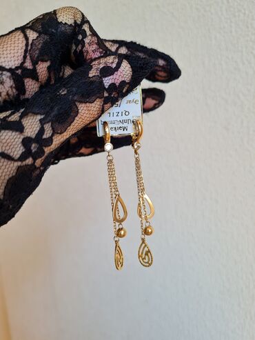 Sırğalar: Sırğa, Sarı qızıl, 585 Əyar, 3 g, Ünvandan götürmə — 4