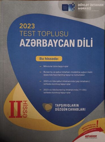 informatika testləri: Azərbaycan dili Testlər 11-ci sinif, DİM, 2-ci hissə, 2023 il
