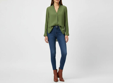 bluzki z dłuższym tyłem allegro: Topshop, Women's blouse, size S