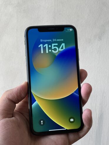 купить процессор бу: IPhone X, Колдонулган, 64 ГБ, Кара, 90 %