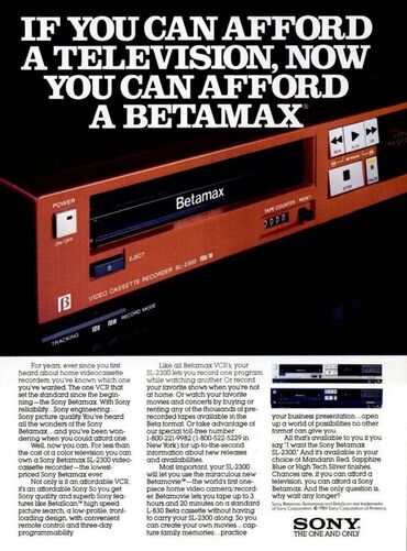 TV i video: Kupujem Betamax i Betacam SP rekorder, nebitan model i marka