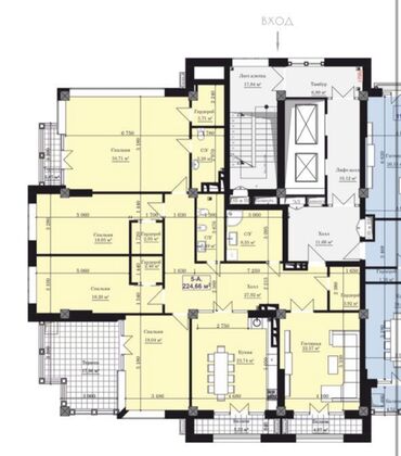 дом под псо: 5 комнат, 225 м², Элитка, 14 этаж, ПСО (под самоотделку)