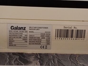 islenmis kondisanerlerin satisi: Кондиционер Galanz, Б/у, 100 и более м², Нет кредита