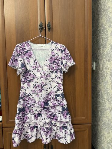 шубу в пол: Повседневное платье, Лето, Короткая модель, Полиэстер, S (EU 36)