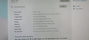 dell 3521: Dell Inspiron 3521 noutbuku Texniki göstəricilər: - Prosessor: Intel — 3