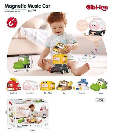 platnene cipele: Magnetic Music Car – set od 6 vozilaca za decu - Modularna igračka sa — 1