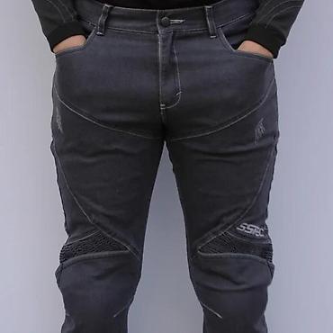 Farmerke: Muške motociklističke farmerke – tamno siva - Kroj sa ojačanjima i — 6