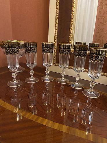 glass: Riva Glass Bogemia,hand made,gül qabi,şampan bokallari,sok — 4