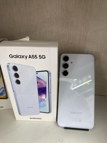 телефон самсуг: Samsung Galaxy A55, 256 ГБ, цвет - Белый, 1 SIM, 2 SIM