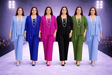 svecane stikle: Elegantni ženski komplet (3 dela) – tunika, kardigan i pantalone - — 1