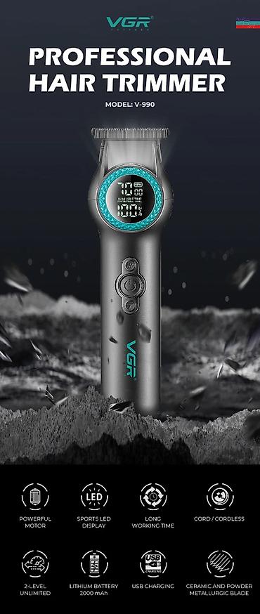 baş fanar: Professional Trimmer VGR 990 - 2 Sürətli / 8000RPM / 2000MAH - 200 — 3