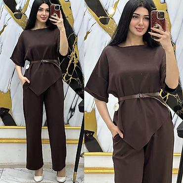 salvar kofta modelleri: İki parça qadın dəsti – bluz və şalvar - Model: rahat kəsimli — 3