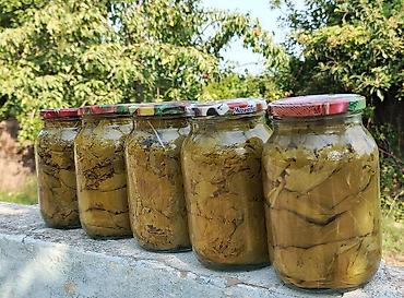 Ev şəraitində duzlu üzümdən yarpaq – bankalarda - Məhsul: Dolma üçün
