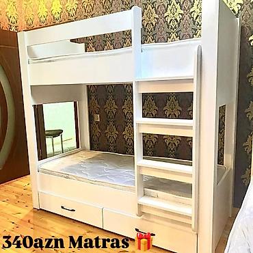 Ağ rəngli iki mərtəbəli uşaq/yeniyetmə çarpayısı - Material: möhkəm lalafo.az -da Ağ rəngli iki mərtəbəli uşaq/yeniyetmə çarpayısı - Material: möhkəm