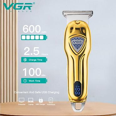 Бытовая техника: Trimmer VGR 902 - 7000RPM/ 600MAH - 100 Dəqiqə / Cord/Cordless / TYPC — 7