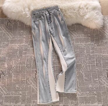 джинсы рванные: Прямые, Высокая талия