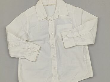 bluzki chłopięce z długim rękawem 134: Koszula 3-4 lat, stan - Dobry, wzór - Jednolity kolor, kolor - Biały