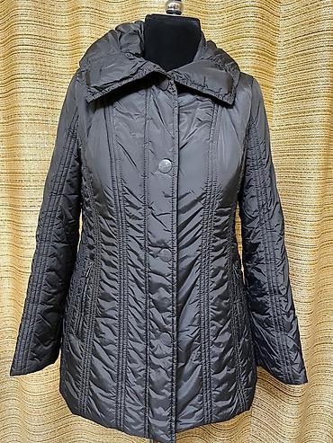 Демисезонные куртки: Женская демисезонная стеганая куртка-парка, темно-серая/графит. - — 2