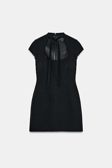 mango canta: Qara mini don Zara– kvadrat dekolte və bağlama detalı .Təzədi. - — 1