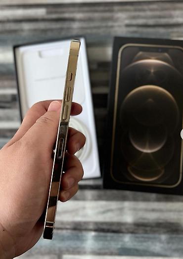 Уюлдук телефондор жана аксессуарлар: IPhone 12 Pro Max, Колдонулган, 256 ГБ, Алтын, Коргоочу айнек, Кабель, Куту, 100 % — 3