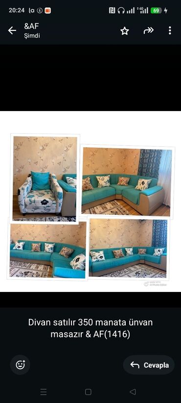 Sifarişlə divanlar: Künc divan