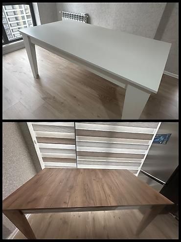 mebel kravat: 💫 2 ədəd masa *qiymət 120 azn* İki dene 6 neferlik yeni stollar — 1