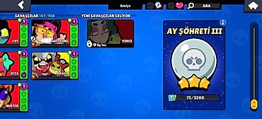 nar nomre qeydiyyat: Brawl Stars Hesab 56 min kupa 107 karakter 34 prestij Ay şöhreti 3 — 4