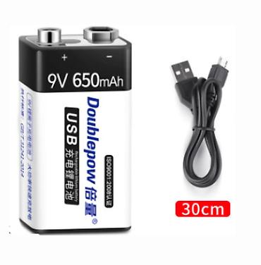 Запчасти для телефонов: 9V 650mAh USB Şarjlı Li‑ion Batareya • Model: 9V Li‑ion şarj edilə — 4