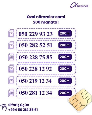 Başqa xidmətlər: Xüsusi Azercell nömrələri – rəsmi adınıza rəsmiləşdirmə ilə. Təklif — 9