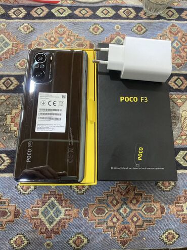 telefon aksesuarları toptan satış: Poco F3, 256 GB, rəng - Qara, Barmaq izi, Face ID