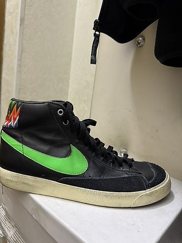 блейзеры найк: Высокие кеды Nike Blazer Mid - Материал: верх из чёрной кожи — 2
