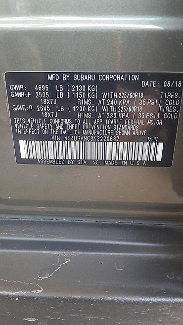 Subaru: Subaru Outback: 2018 г., 2.5 л, Автомат, Бензин, Универсал — 2