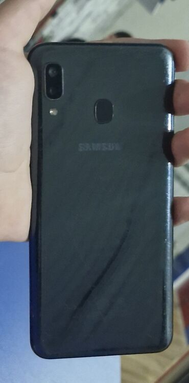 işlenmiş telefonlar: Samsung A20, 32 ГБ, цвет - Черный, Отпечаток пальца