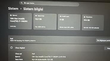 intel xeon: ASUS TUF Gaming F15 1TB: RTX 4070 | Core i7 13-cü nəsil | 1TB SSD — 6