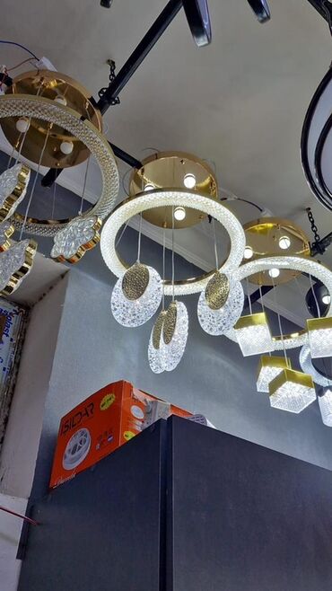 Şəkillər, tablolar: Led Çılçıraq, 4 və daha çox lampa, Metal