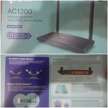 modem hsgq: TP-Link Archer VR400 – AC1200 Wireless MU-MIMO VDSL/ADSL Modem Router — 1